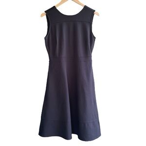 Lands' End Black Ponte Knit Dress Pockets LBD Sleeveless Preppy Career Size 6P